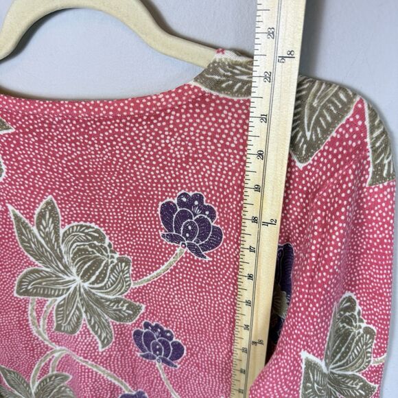 J.McLaughlin Women’s Top Sweater Polka Dot Tropical Button 3/4 Sleeve Med - Picture 4 of 6